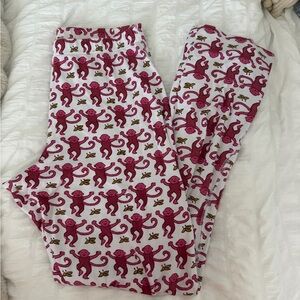 Roller Rabbit White and Pink Monkey Print Pants